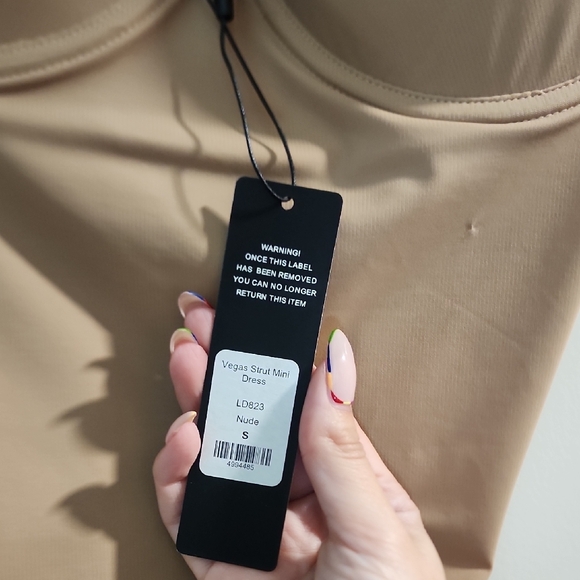 Fashion Nova Nude Bodycon Slip Dress - Picture 3 of 6